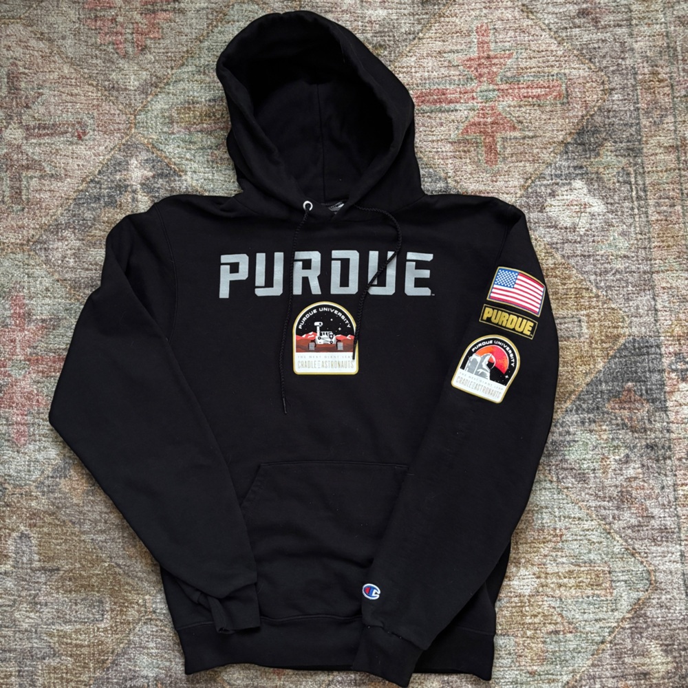Champion Black Purdue Men's Space Hoodie